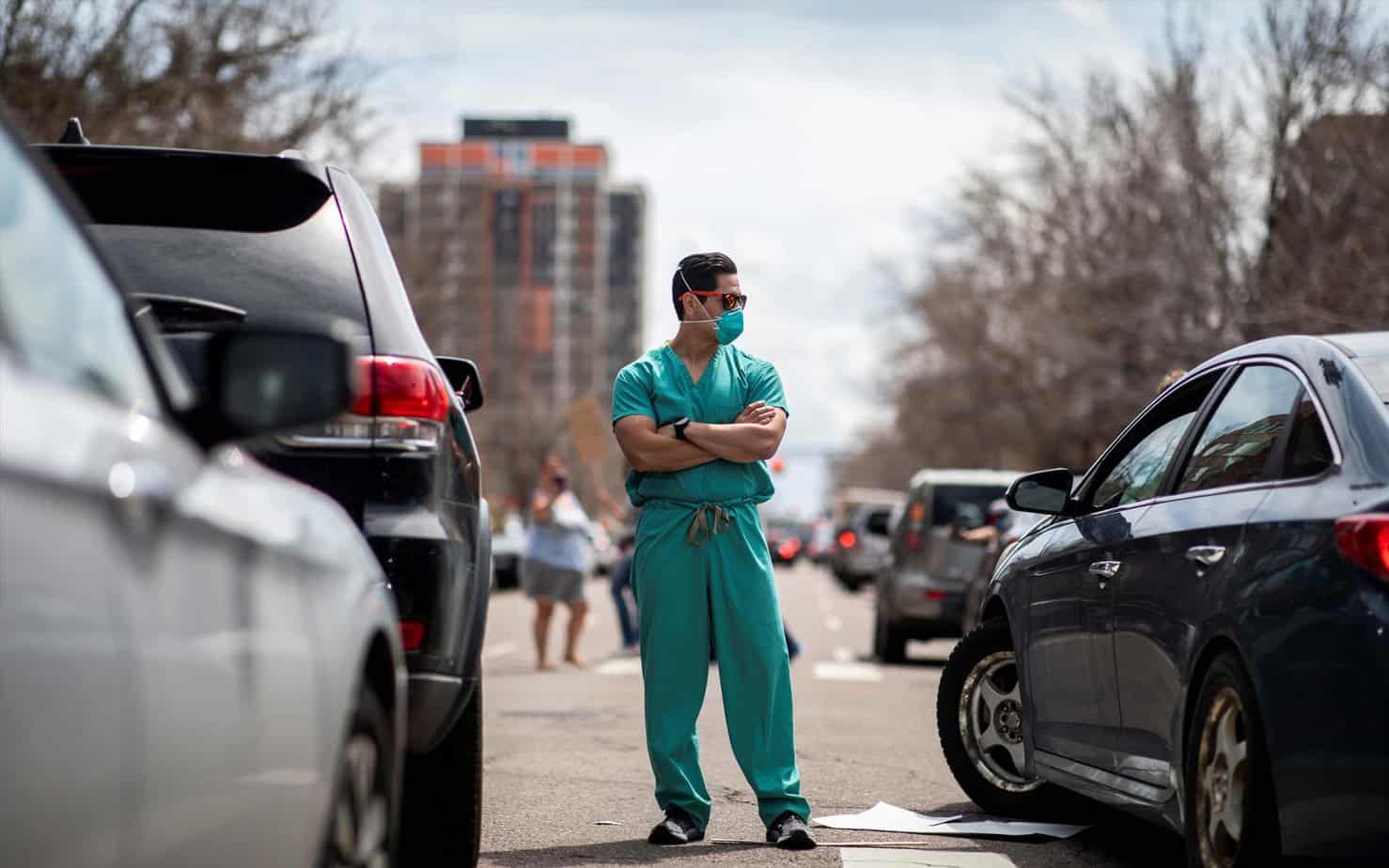 Healthcare Workers Stare Down Protest in Denver